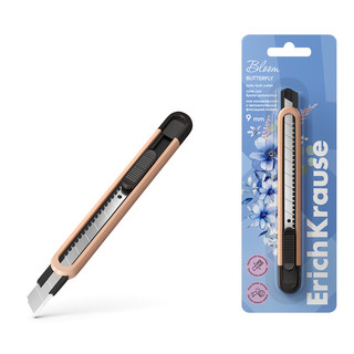 Нож канцелярский 9 мм, ErichKrause Butterfly Pastel Bloom, в ...