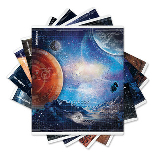 Тетрадь А5, 48 листов, клетка, ErichKrause Вселенная, ассорти...