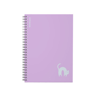 Тетрадь А5, 80 листов, клетка, на спирали, пластиковая обложка, ErichKrause Brave cats, фиолетовый