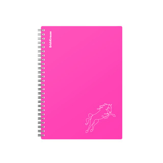 Тетрадь А5, 80 листов, клетка, на спирали, пластиковая обложка, ErichKrause Silhouette, розовый