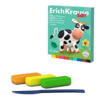 Пластилин мягкий, 10 цветов, на растительной основе с Алоэ Ве...