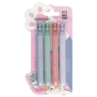Набор текстовыделителей MESHU 'Paw pastel' 4 цвета., пастельн...