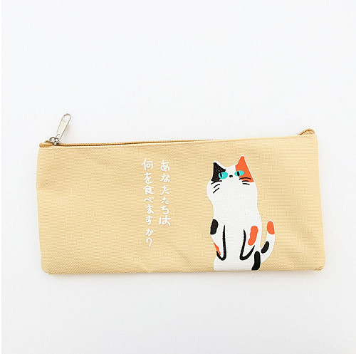 Пенал 'Коты' белый на желтом, артикул KW057-000823