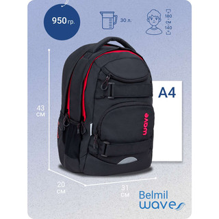 Рюкзак молодежный BELMIL WAVE MOOVE Meteor Black 6