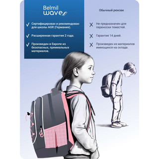 Рюкзак молодежный BELMIL WAVE BOOST Combo Pinky 6