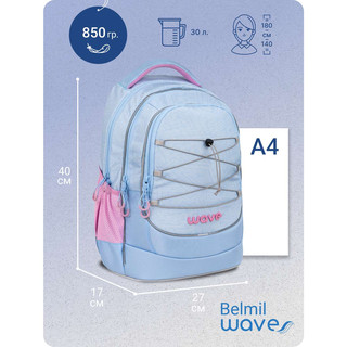 Рюкзак молодежный BELMIL WAVE BOOST Waves Lavander 7