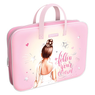 Папка текстильная на молнии ErichKrause А4+, с ручками, Балерина