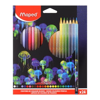 Карандаши цветные 24 цвета, дерево, трехгранный, Maped 831705