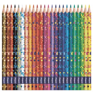 Карандаши 24 цвета 'Pixel Party' пластиковые, треугольные, декорированные, Maped 2