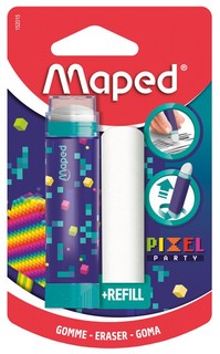 Ластик выдвижной 'Pixel Party' + запасной в блистере