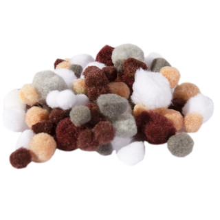 Декоративный материал Alingar: пушистые помпоны, 80 шт, 'Коричнево-бежевый' 2