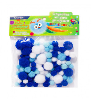 Декоративный материал Alingar: пушистые помпоны, 80 шт, 'Морс...