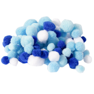 Декоративный материал Alingar: пушистые помпоны, 80 шт, 'Морские цвета' 2