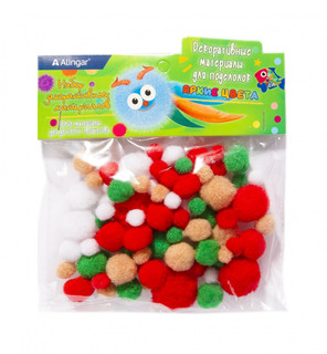 Декоративный материал Alingar: пушистые помпоны, 80 шт, 'Ярки...