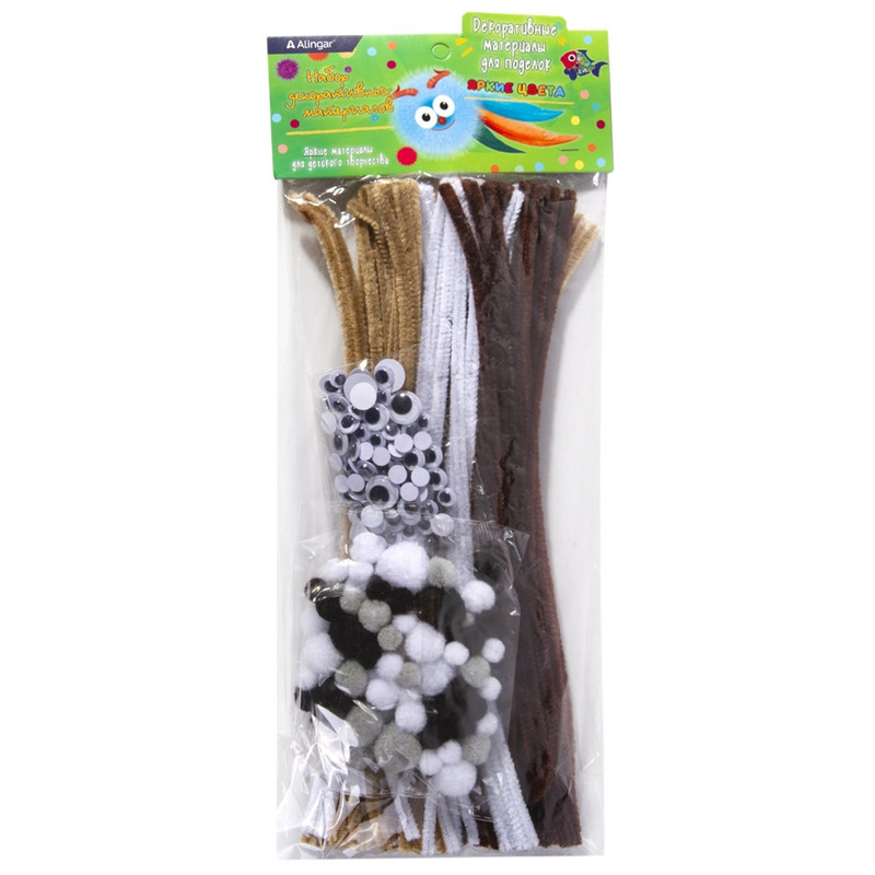 Декоративный набор для творчества (пушистая проволока, глазки, помпоны)