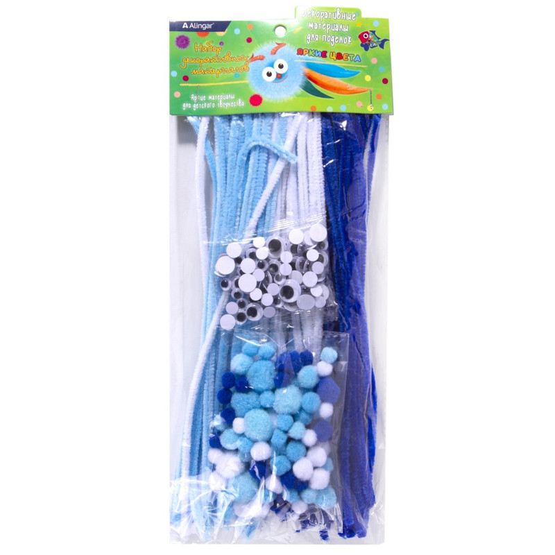 Декоративный набор для творчества (пушистая проволока, глазки, помпоны)