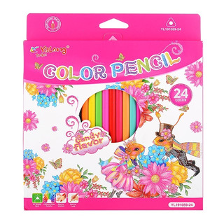 Карандаши 24 цвета Yalong, пластиковые, трехгранные, ароматиз...