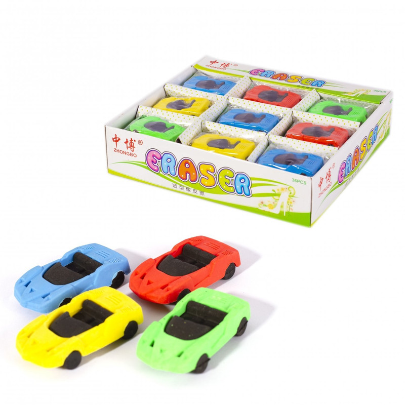 Ластик детский 'Машина', синтетический каучук, ассорти. Цена за 1 шт.