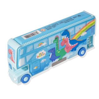 Пенал Alingar 'Динозавр' 2 отделения, автобус, пластик