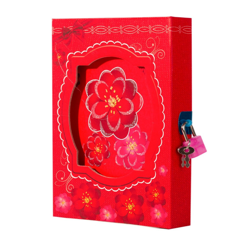 Подарочный блокнот в футляре с замочком 'Букет цветов'