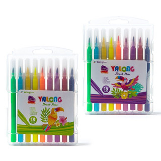 Фломастеры-кисточки, 18 цветов Yalong,Toucan, смываемые чернила 2