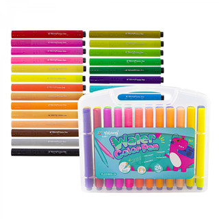 Фломастеры 24 цвета, Yalong.Динозавр, утолщенный трехгранный ...