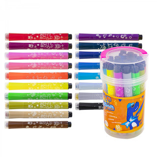 Фломастеры-штампы 18 цветов, Yalong.ДиноЗавр, смываемые черни...