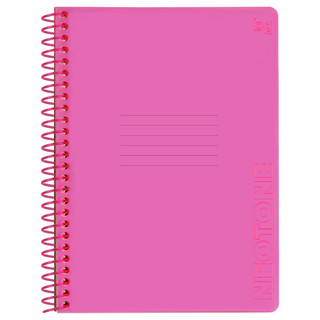 Тетрадь А5, 96 листов, клетка, на пластиковом гребне, BG 'Neon. Pink', пластиковая обложка