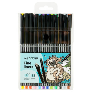 Набор капиллярных ручек MESHU 12 цветов, 0.4 мм 2