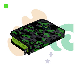 Пенал-книжка Berlingo 'Black and green', 1 отделение 4