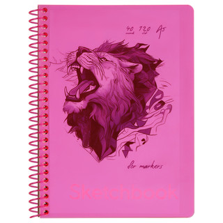 Скетчбук А5, 40 листов, на гребне BG 'Neon. Pink', маркерная бумага 120г/м2