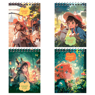 Блокнот А6, 40 листов, клетка, на гребне, BG 'Аниме', ассорти...