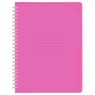 Тетрадь А5, 48 листов, А5, клетка, на силиконовом гребне, BG 'Neon. Pink', пластиковая обложка