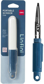 Ножницы Deli Linfini бытовые, 125 мм, сталь, пластиковые ручки