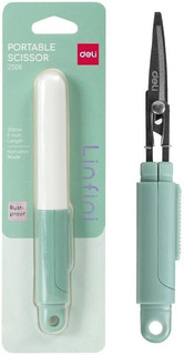 Ножницы Deli Linfini портативные 125 мм, сталь, пластиковые р...