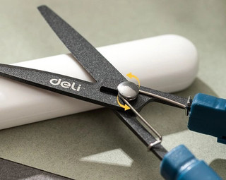 Ножницы Deli Linfini портативные 125 мм, сталь, пластиковые ручки, зеленый 3