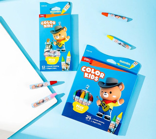 Восковые мелки Deli, 12 цветов, трехгранные, 75 мм 4