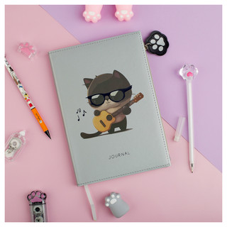 Ежедневник недатированный, А5, 136 листов, кожзам, MESHU 'Сat melody' 2