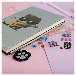 Ежедневник недатированный, А5, 136 листов, кожзам, MESHU 'Сat melody' 5