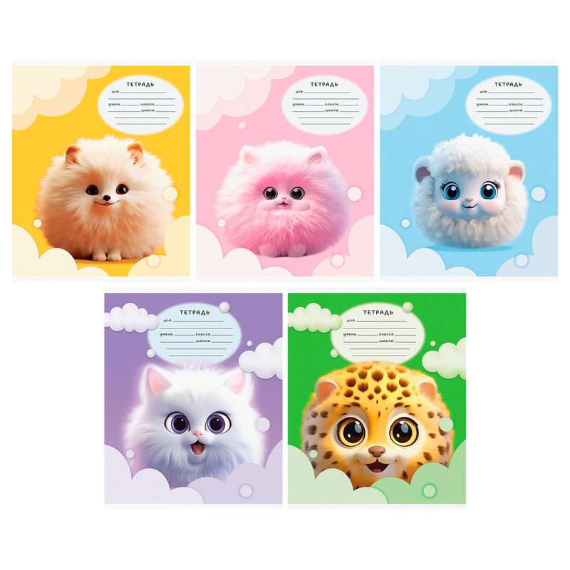 Тетрадь 12л., клетка BG 'Пушистики'