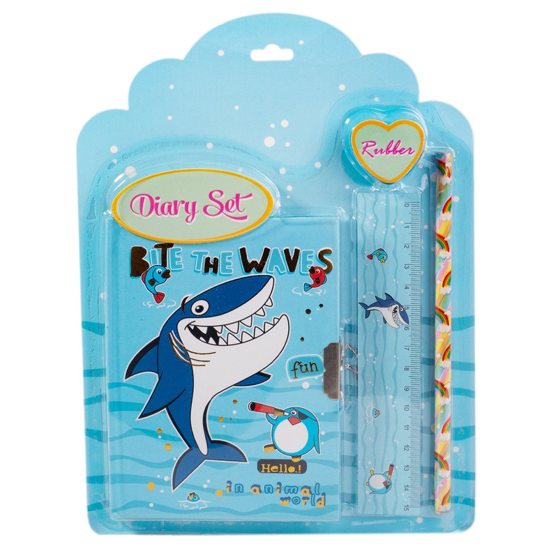 Подарочный набор 'Пираты': блокнот с замочком, карандаш, линейка, ластик