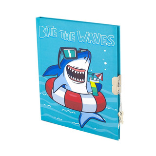 Подарочный блокнот в футляре 'Акула с коктейлем' на замочке, с ручкой 2