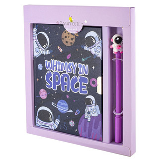 Подарочный блокнот в футляре 'Космос, приключения' на замочке, с ручкой