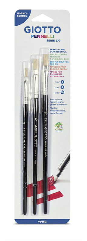 Кисти Giotto pennelli, натуральная щетина № 6,8,10, арт. 026200
