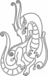 Песочный трафарет Дракон, А3, артикул РП055