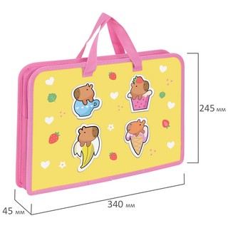 Папка на молнии с ручками 'Капибары' А4, 1 отделение, пластик, Юнландия 5