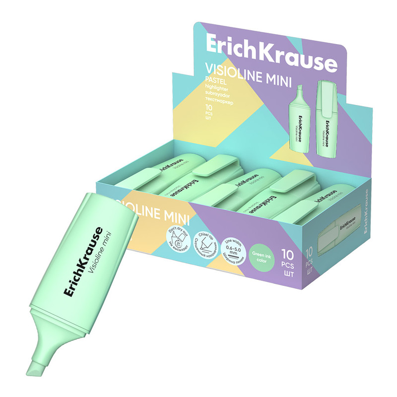 Текстмаркер ErichKrause Visioline Mini Pastel, мятный