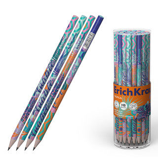 Карандаш чернографитный ErichKrause Tropical, круглый, HB, ас...