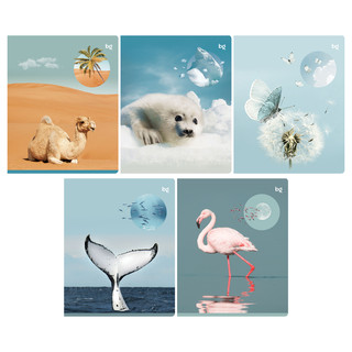 Тетрадь А5, 96 листов, клетка, BG 'Естественная среда', ассор...