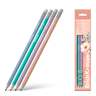 Набор из 12 чернографитных карандашей пластиковых ErichKrause JOYR Pastel Bloom 3